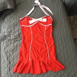 NWOT red and white halter dress (costume)